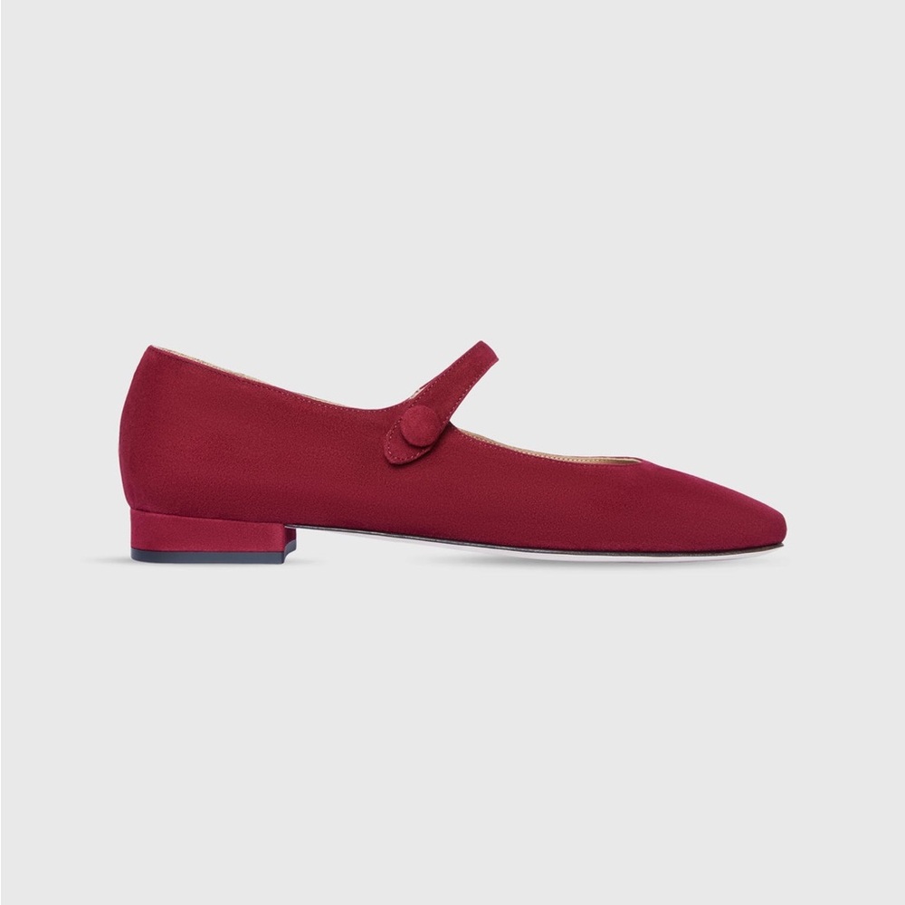 ANN MASHBURN Beet Suede Mary Jane Flats - Picture 3 of 4